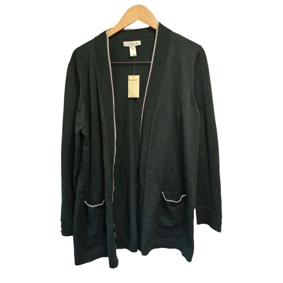 Christopher & Banks Cardigan Kelly Green‎ Open Front - Picture 1 of 5